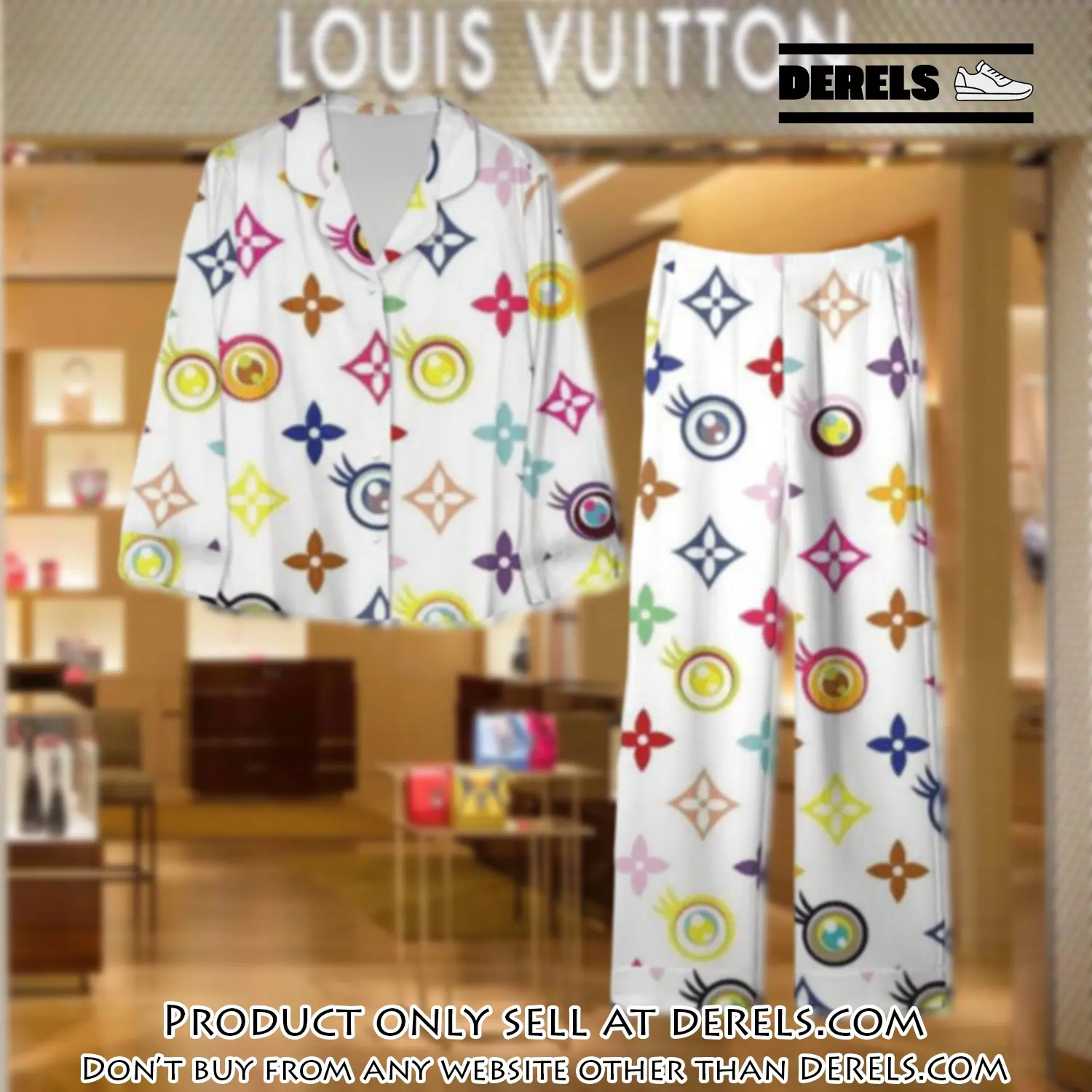 Trending luxury lv satin pajama set pjs1106 dr3429225